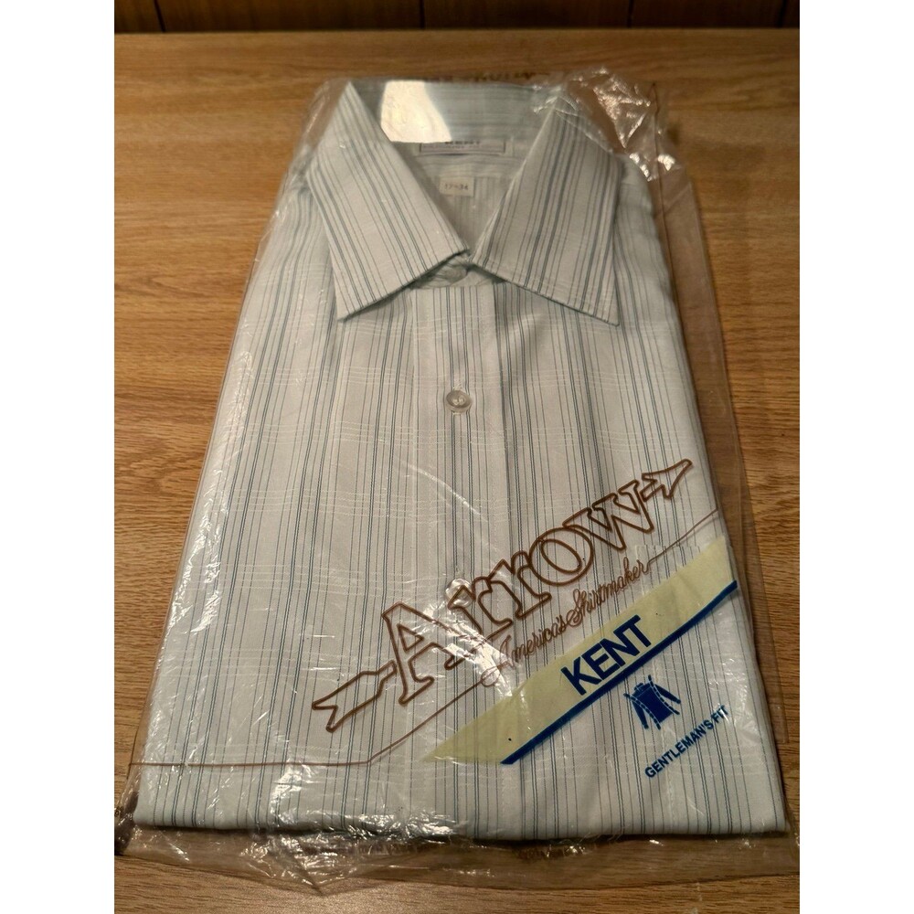 Vintage Arrow Kent Men’s Dress Shirt Size 17-34 Long Sleeve NWT USA